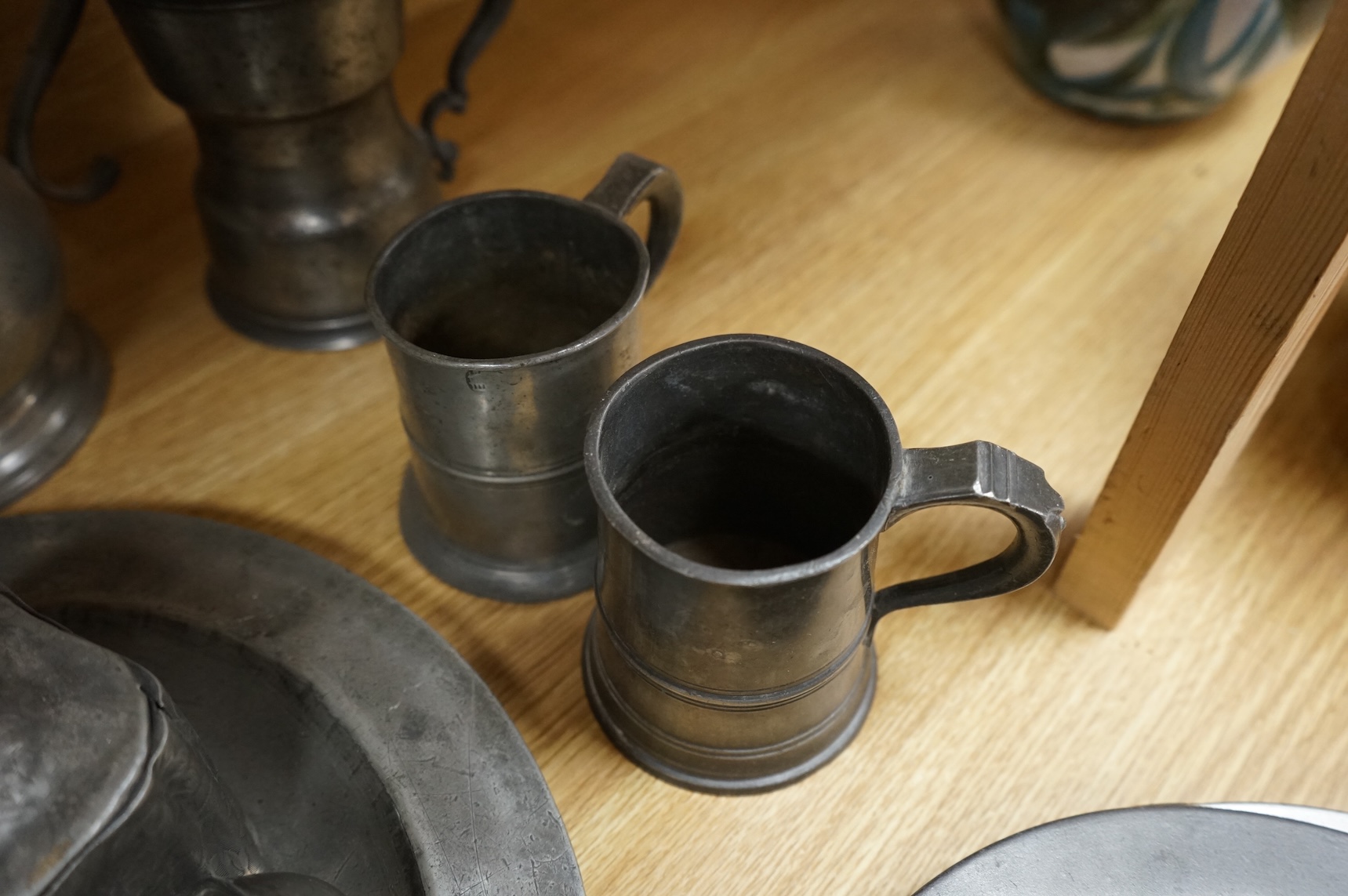 A collection of 18th century and later pewter